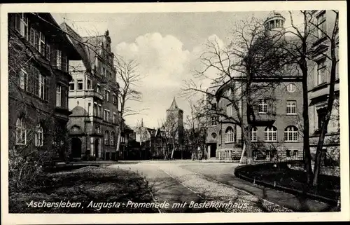 Ak Aschersleben im Salzlandkreis, Augusta-Promenade, Bestehornhaus