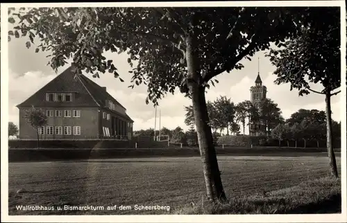 Ak Scheersberg Steinbergkirche in Angeln, Wallrothhaus, Bismarckturm
