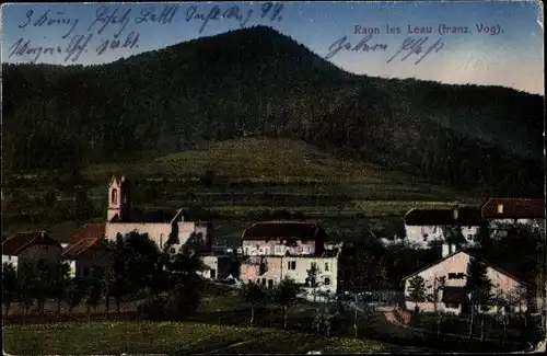 Ak Raon lès Leau Vosges, Ortsansicht, zerstörte Gebäude, Landschaft, I. WK