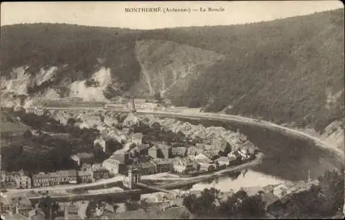 Ak Monthermé Ardennes, la Boucle, Talblick