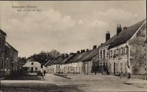 Ak Sissonne Aisne, Rue du Cul de Sac