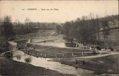 Ak Hirson Aisne, une vue de l'Oise
