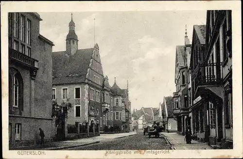 Ak Gütersloh in Westfalen, Königstraße mit Amtsgericht