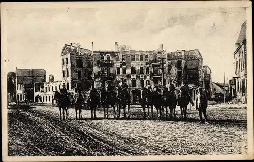 Ak Tschernyschewskoje Eydtkuhnen Ostpreußen, Markt, I. WK, Kriegsbild, Kriegszerstörungen