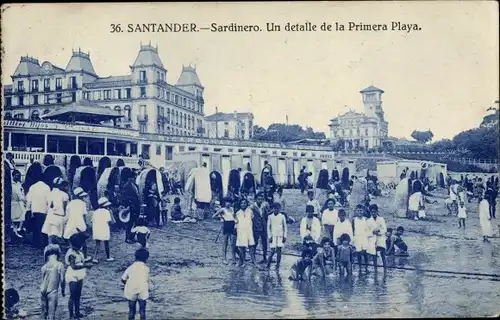 Ak Santander Kantabrien Spanien, Sardinero, Un detalle de la Primera Playa