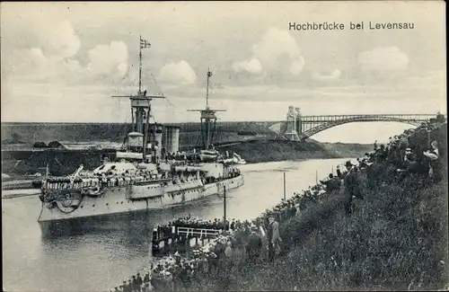 Ak Levensau Neuwittenbek, Deutsches Kriegsschiff, SMS Kurfürst Friedrich Wilhelm, Hochbrücke