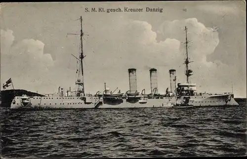 Ak Deutsches Kriegsschiff, SMS Danzig, Kleiner geschützter Kreuzer, Kaiserliche Marine