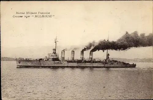 Ak Französisches Kriegsschiff, Mulhouse, Croiseur léger, Marine Militaire Francaise