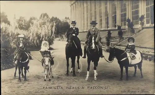 Ak Famiglia Reale a Racconigi, Vittorio Emanuele III., König Viktor Emanuel III. von Italien
