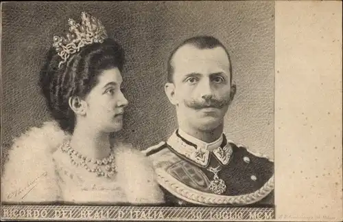 Ak Vittorio Emanuele III., König Viktor Emanuel III. von Italien, Elena von Montenegro