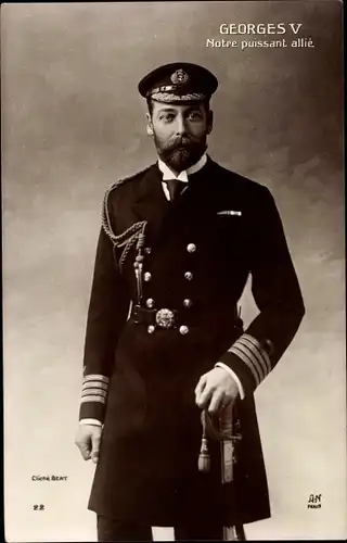 Ak König Georg V von Großbritannien, Portrait in Uniform