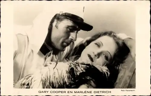 Ak Schauspielerin Marlene Dietrich, Gary Cooper, Legionär, Paramount