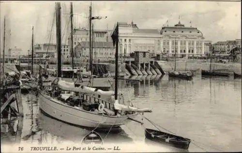 Ak Trouville Calvados, Le Port, Le Casino