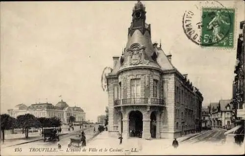 Ak Trouville Calvados, L'Hotel de Ville, Le Casino