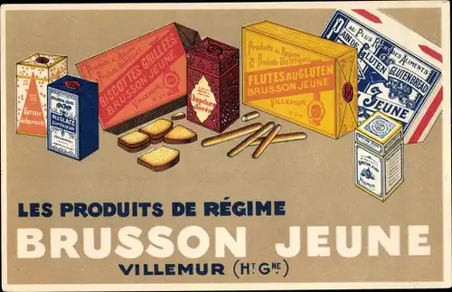 Ak Villemur Haute Garonne, Produits de Regime Brusson Jeune, Reklame