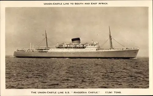 Ak Dampfer SS Rhodesia Castle, Union Castle Line