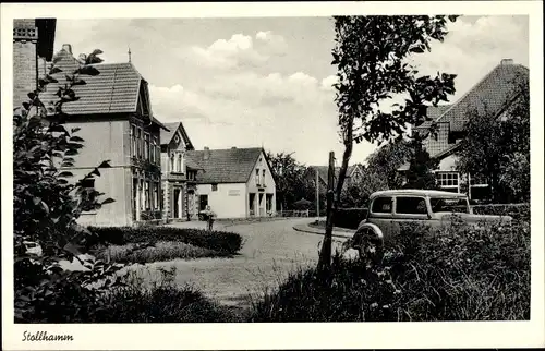 Ak Stollhamm Butjadingen Wesermarsch, Ortspartie, Automobil