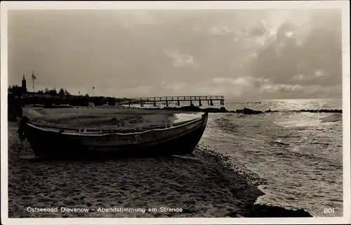 Ak Dziwnów Dievenow in Pommern, Abendstimmung am Strand