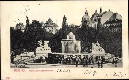 Ak München Bayern, Wittelsbacherbrunnen