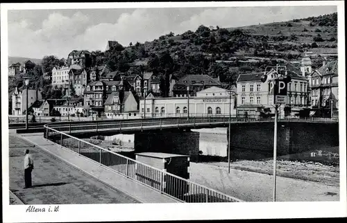 Ak Altena in Westfalen, Teilansicht, Stadt, Brücke