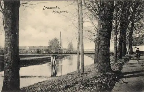 Ak Bramsche in Niedersachsen, Hasepartie, Brücke