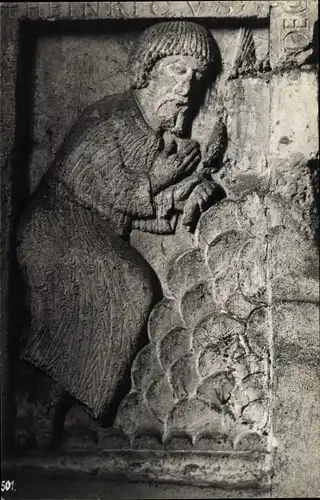 Ak Soest in Westfalen, Heiligenfigur, Relief, Architekturdetail