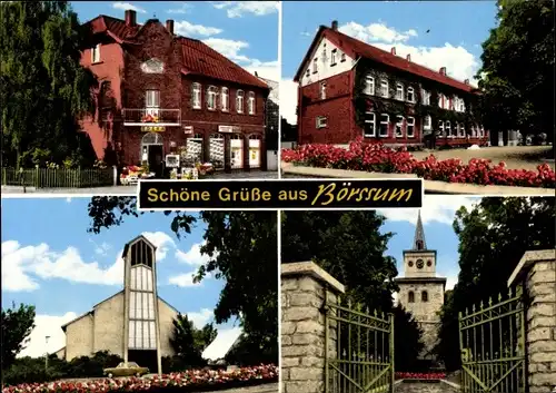 Ak Börßum Börssum am Harz, Häuser, Kirchen