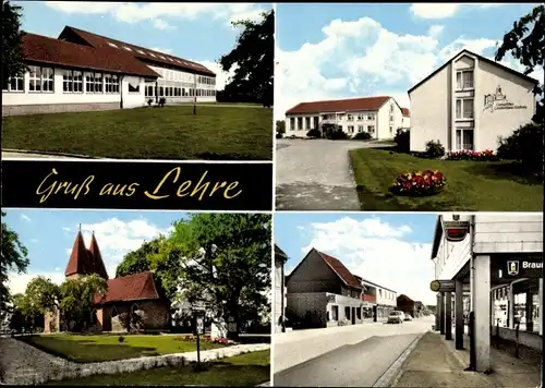 Ak Lehre in Niedersachsen, Kirche, Gebäude, Straßenpartien