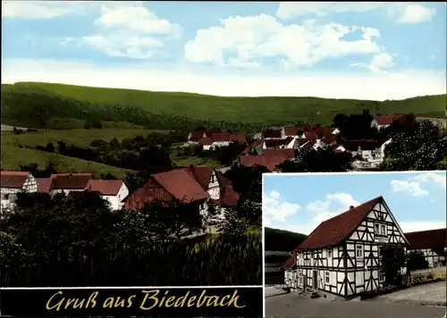 Ak Biedebach Ludwigsau in Hessen, Gesamtansicht, Fachwerkhaus