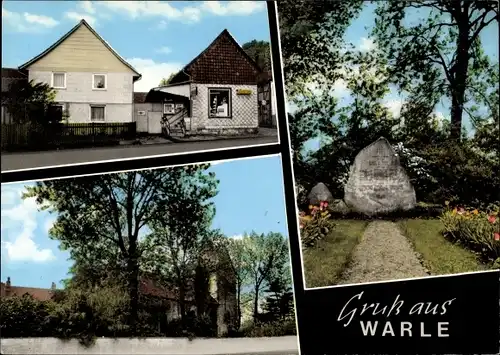Ak Warle Uehrde Niedersachsen, Geschäft, Kirche, Kriegerdenkmal