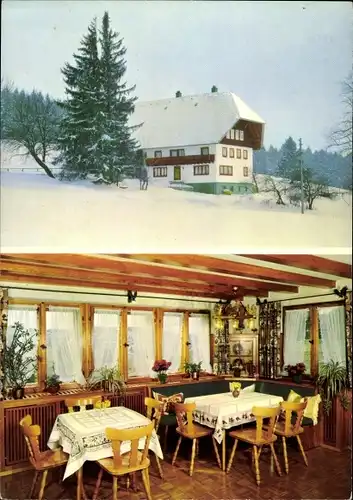 Ak Schönwald im Schwarzwald, Haus Familie Franz Kienzler, Winter, Innenansicht