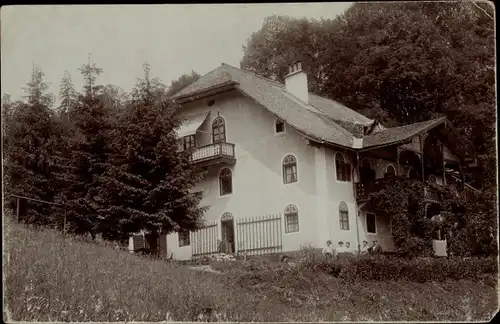 Foto Ak Berchtesgaden in Oberbayern, Wohnhaus, Waldpartie