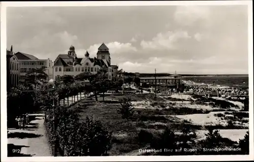 Ak Seebad Binz auf Rügen, Strandpromenade