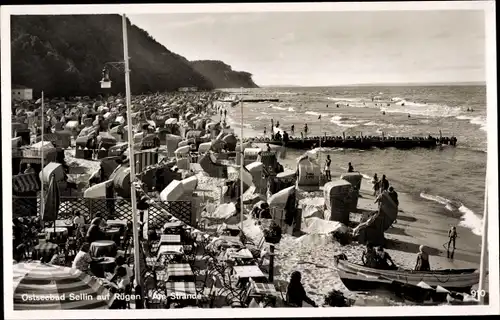 Ak Ostseebad Sellin auf Rügen, Strandleben