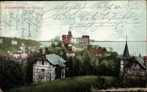 Ak Hamburg Altona Blankenese, Teilansicht mit Süllberg