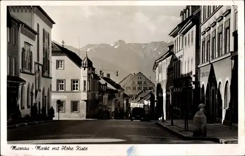 Ak Murnau am Staffelsee, Markt mit Hohe Kiste