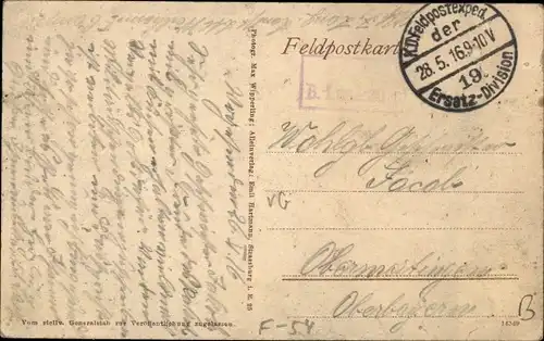 Ak Angomont Lothringen Meurthe et Moselle, zerstörte Kirche, Ruinen, I. WK