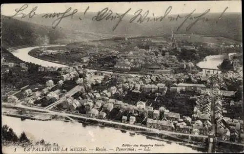 Ak Revin Ardennes, Panorama, la vallée de la Meuse