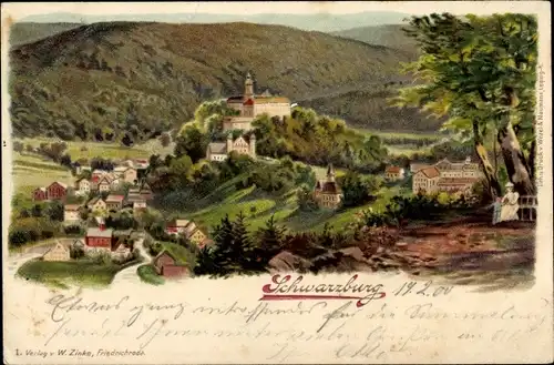 Litho Schwarzburg in Thüringen, schöne Detailansicht