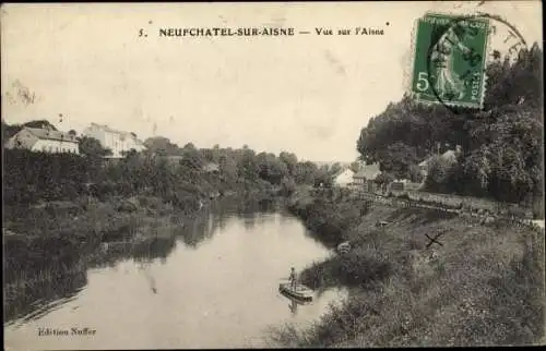 Ak Neufchâtel sur Aisne, Vue sur l'Aisne