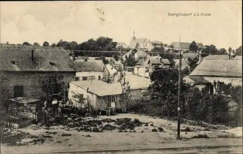 Ak Évergnicourt Aisne, Ortsansicht