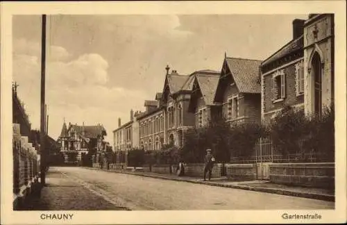 Ak Chauny Aisne, Gartenstraße