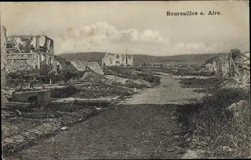 Ak Boureuilles Meuse, Ruinen, Kriegszerstörungen, I. WK