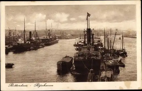 Ak Rotterdam Südholland Niederlande, Rijnhaven, Boote, Dampfer