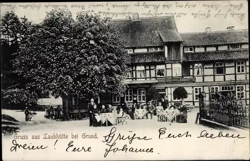 Ak Laubhütte Bad Grund im Harz, Gasthaus Erholung zur Laubhütte