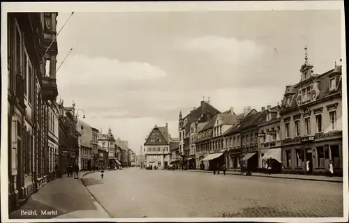Ak Brühl in Westfalen, Markt, Cafe