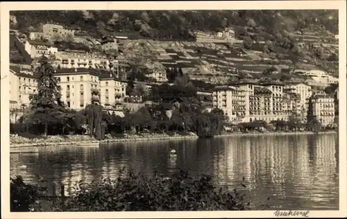 Ak Montreux Kanton Waadt Schweiz, Blick über den See, Lac Léman