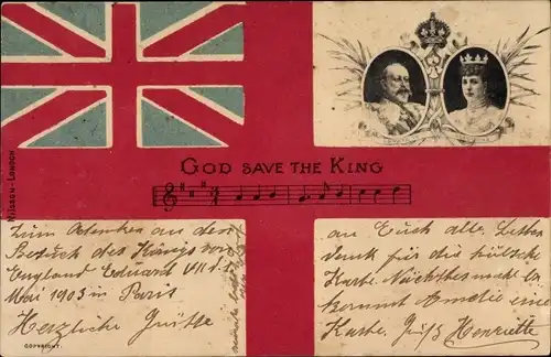 Lied Ak God save the King, King Edward VII, Queen Alexandra