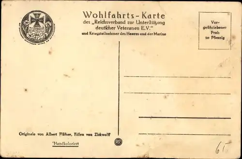 Gedicht Künstler Ak Fischer, A., Nur Einer, Fr. W. v. Oesteren, Helft uns, Wir helfen den Veteranen