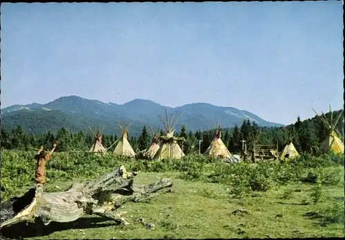 Ak Filmszene aus Der Schatz im Silbersee, Tipis, Dorf der Utahs, Indianer, Karl May